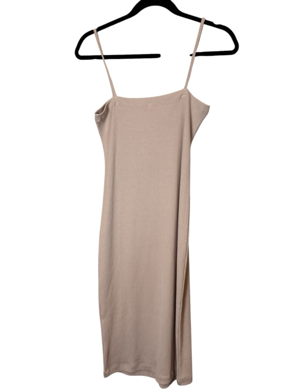Honor The Gift Women’s Sleeveless Ribbed Beige Slip Midi Dress sz M